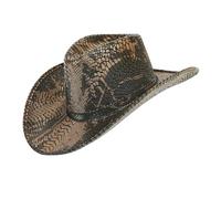 W WIDMANN MILANO Party Fashion - Snakeskin Cowboy Hat | Python Western hat for men and women as a costume accessory for carnival, western party and theme party