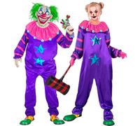 W WIDMANN MILANO Party Fashion - Space Horror Clown Costume, Jumpsuit, Killer Clown, Halloween Fancy Dress