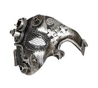 Widmann Silver Steampunk Half Face Mask Victorian Era Fancy Dress Costume Accessory