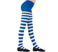 W WIDMANN MILANO Party Fashion - Striped Tights for Girls, Clowns, Circus, Sailors, Captains, Carnival, Halloween, Themed Parties, 70 DEN, Size 1-3 Years, Blue-White