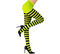W WIDMANN MILANO Party Fashion - Striped Tights for Women, Ballerinas, Witches, Dark, Gothic, Fantasy, Fairytales, Halloween, Carnival, Themed Parties, 70 DEN, Size XL, Green-Black