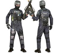 W WIDMANN MILANO Party Fashion - SWAT Children's Costume Set with Mask, Complete Outfit for Halloween and Carnival