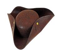 W WIDMANN MILANO Party Fashion - Tricorn Hat in Vintage Style, Faux Leather, Accessory Pirate Costume