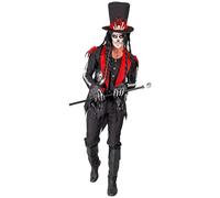W WIDMANN MILANO Party Fashion - Voodoo Priest Costume for Men, Skeleton, Skulls, Halloween, Carnival, Theme Parties