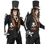 W WIDMANN MILANO Party Fashion - Voodoo Priest Costume for Men, Skeleton, Skulls, Halloween, Carnival, Theme Parties