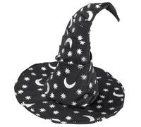 W WIDMANN MILANO Party Fashion - Wizard Hat with Moon and Stars, for Adults, Witch Hat, Accessory Witch Costume