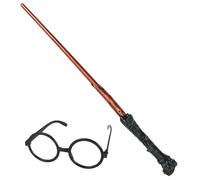 W WIDMANN MILANO Party Fashion - Wizard set with glasses and wand, magic apprentice costume accessory for carnival