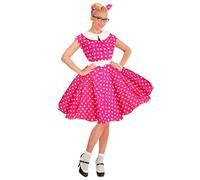 Widmann The 50s Rock'N'Roll Fashion Hot Pink (Dress With Petticoat, Belt, Headba