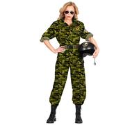 W WIDMANN MILANO Party Fashion - Women's Fighter Jet Pilot Costume, Jumpsuit, Aviation, Soldier, Military, Carnival, Theme Parties