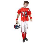 W WIDMANN MILANO Party Fashion - Zombie American Football Player Costume, for Children, Horror, Halloween, Carnival, Theme Parties
