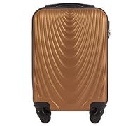 W WINGS Spacious Cabin Trolley - Lightweight Airplane Case - Luxurious and Modern Suitcase with Two-Level Telescopic Handle and Combination Lock, Brown, XS 51x32x20, Suitcase
