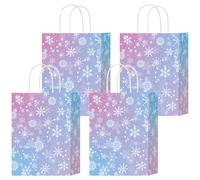 W WINTMING 12 Pcs Snowflake Gift Bags Snowflake Paper Goodie Bags Bulk Frozen Party Favor Bags with Handles for Birthday Christmas Winter Wonderland