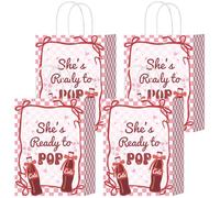 W WINTMING 16PCS She's Ready to Pop Gift Bags with Handles Retro Soda Cola Baby Shower Decor Wrapping Paper Bag for Gender Reveal Party Decorations