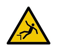 W008 - Danger Fall with Height Difference - Warning Panel and Signage - Choice of Dimensions - ISO 7010 Standard