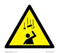 W035 Warning: Falling objects Sign - 100x100mm - S10