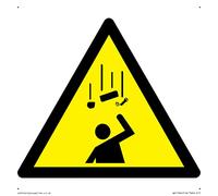 W035 Warning: Falling objects Sign - 150x150mm - S15