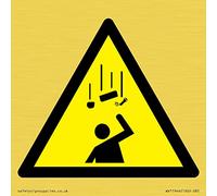 W035 Warning: Falling objects Sign - 85x85mm - S85