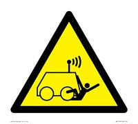 W037 Warning: Run over by remote operator controlled machine Sign - 200x200mm - S20