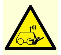 W037 Warning: Run over by remote operator controlled machine Sign - 300x300mm - S30