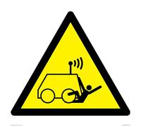 W037 Warning: Run over by remote operator controlled machine Sign - 400x400mm - S40