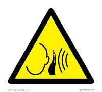 W038 Warning: Sudden loud noise Sign - 100x100mm - S10