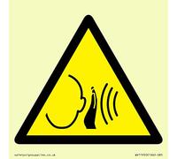 W038 Warning: Sudden loud noise Sign - 85x85mm - S85