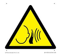 W038 Warning: Sudden loud noise Sign - 85x85mm - S85