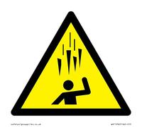 W039 Warning: Falling ice Sign - 100x100mm - S10