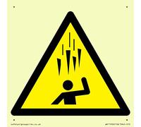 W039 Warning: Falling ice Sign - 100x100mm - S10