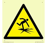 W043 Warning: Thin ice Sign - 100x100mm - S10