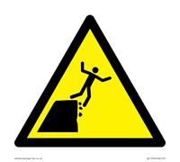 W052 Warning: Unstable cliff edge Sign - 150x150mm - S15