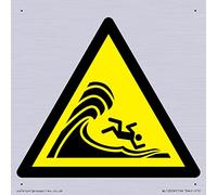 W065 Warning: High surf or large breaking waves Sign - 100x100mm - S10
