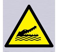 W067 Warning: Crocodiles, alligators or caymans Sign - 400x400mm - S40
