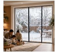 W105xH185cm Double Opening Transparent Thermal Door Curtain Black | Clear anti-cold door curtain with double opening.Powerful magnets snap shut automatically,durable and waterproof.