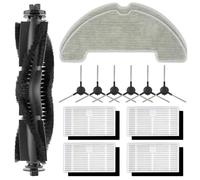 W11/W9 Replacement Parts Compatible with Vexilar W11 / W9 Vacuum Cleaner Robot, 1 Brush Roller, 6 Side Brushes, 4 HEPA Filters with Foam Filters, 2 Wipes, Accessory Set