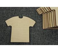 (W12) 10x Plain Wood Wooden T-Shirt Football Shirt Shape Craft Shape embelish