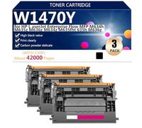 W1470Y High Capacity Toner Cartridges for HP LaserJet Enterprise Flow MFP M634h M635z M636z M634z M635fht M635h M636z Printers, High-Definition Printing Effect ,Black-3 pack