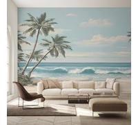 W150 X H105 cm Palm Tree Wallpaper, Wall Mural Hawaii Coastal Photo Wallpaper, Non-Woven Print Wall Paper for Living Room Bedroom Art Decor, Renter Friendly D&O181