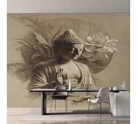 W150 X H105 cm Zen Buddha Wallpaper, Wall Mural Buddha Statue Photo Wallpaper, Non-Woven Print Wall Paper for Living Room Bedroom Art Decor, Renter Friendly D&O178