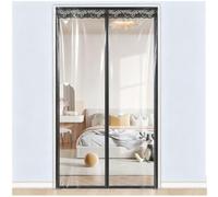 W155xH205cm Thermal Insulated Door Curtain with Transparent EVA Black