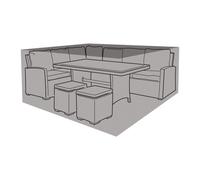 W1641: Large Square Casual Dining Set Cover - Premium (300x300x71 cm), UV-Treated, Waterproof, Drawstring, 2 Materials