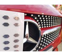 W176 CLA Chrome Diamond Sports Grill Stickers W177 W205 GLE Silver Front Grille Accessory mods