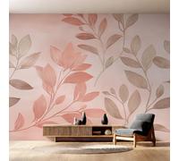 W200 X H140 cm Plant Leaf Wallpaper, Wall Mural Watercolor Botanical Photo Wallpaper, Non-Woven Print Wall Paper for Living Room Bedroom Art Decor, Renter Friendly D&O174