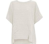 W21 Celebmodelook New Italian Women's Linen Front Pocket Ladies Baggy Oversized Short Sleeve top (Stone, 2XL (UK 20-22))