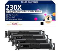 W2300X Compatible Toner Cartridges for HP Color Laserjet Pro 4203dw 4203dn 4203cdn MFP43 Printers, High Yield 7800 Pages, High Definition Printing,Black-4 pack