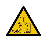 W247 - Caution Broken Glass - Warning Sign and Signage - Dimensions of Your Choice - ISO 7010 Standard