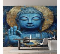 W250 X H175 cm Buddha Statue Wallpaper, Wall Mural Meditation Zen Photo Wallpaper, Non-Woven Print Wall Paper for Living Room Bedroom Art Decor, Renter Friendly D&O178