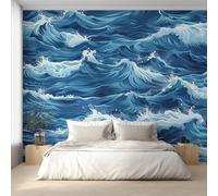 W250 X H175 cm Ukiyo-e Wallpaper, Wall Mural Great Wave Japanese Photo Wallpaper, Non-Woven Print Wall Paper for Living Room Bedroom Art Decor, Renter Friendly D&O182