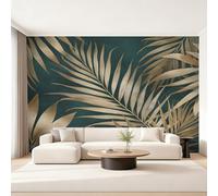 W300 X H210 cm Palm Leaves Wallpaper, Wall Mural Tropical Palm Leaf Photo Wallpaper, Non-Woven Print Wall Paper for Living Room Bedroom Art Decor, Renter Friendly D&O144