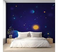 W300 X H210 cm Universe Planet Wallpaper, Wall Mural Outer Space Photo Wallpaper, Non-Woven Print Wall Paper for Living Room Bedroom Art Decor, Renter Friendly D&O187